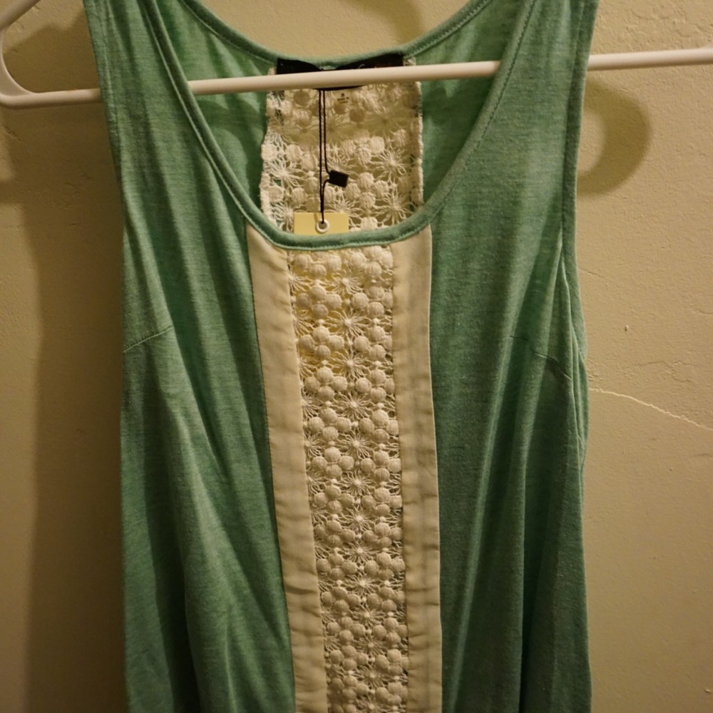 Teal and white sugarlips tank top size small